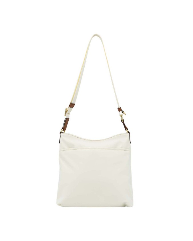 Nannini – Borsa grande a tracolla con tasca frontale in nylon e pelle Liberty