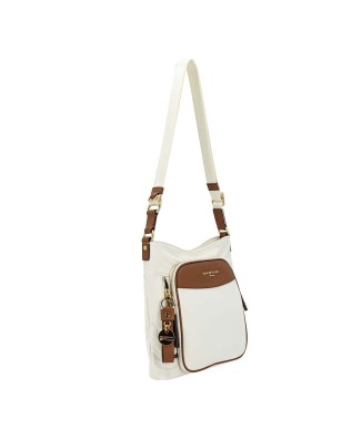 Nannini – Borsa grande a tracolla con tasca frontale in nylon e pelle Liberty 2