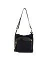 Nannini – Borsa grande a tracolla con tasca frontale in nylon e pelle Liberty