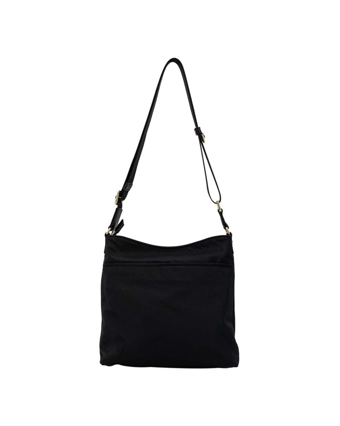 Nannini – Borsa grande a tracolla con tasca frontale in nylon e pelle Liberty