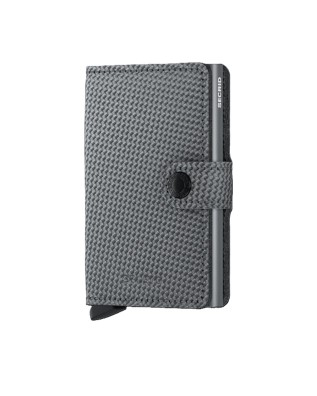 Secrid - Portafoglio mini donna porta carte in pelle e alluminio Carbon