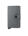 Secrid - Portafoglio mini donna porta carte in pelle e alluminio Carbon