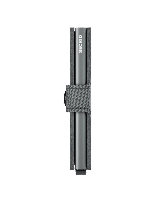 Secrid - Portafoglio mini donna porta carte in pelle e alluminio Carbon
