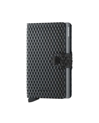 Secrid - Miniwallet in pelle e alluminio Cubic - Nero/Grigio