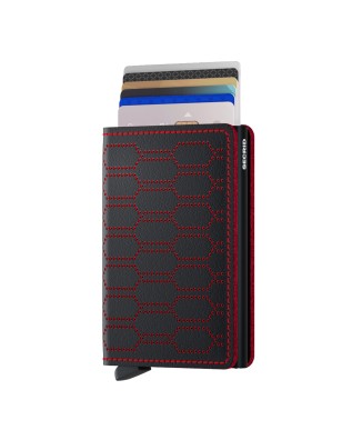 Secrid - Portafoglio slim in pelle traforata e alluminio Slimwallet Fuel 2