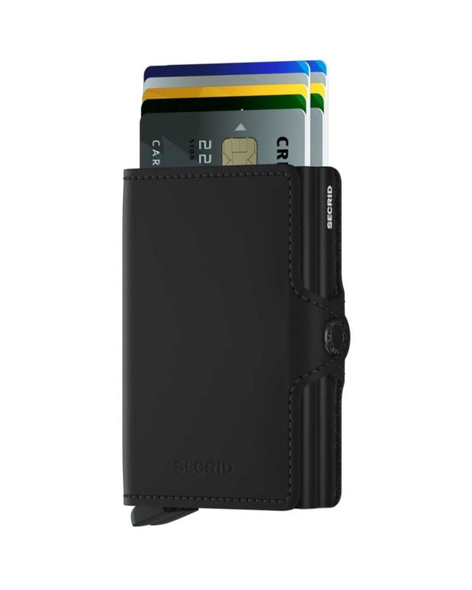 Secrid - Portafoglio in pelle matte e alluminio Twinwallet Matte