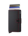 Secrid -  Portafoglio piccolo in pelle traforata e alluminio Miniwallet Perforate