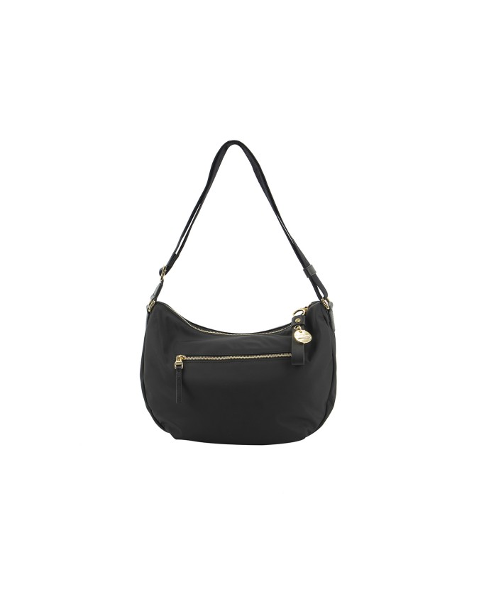 Nannini – Borsa a spalla mezzaluna in nylon e pelle Liberty