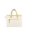  Nannini – Borsa a mano grande in tessuto canvas e pelle Marica