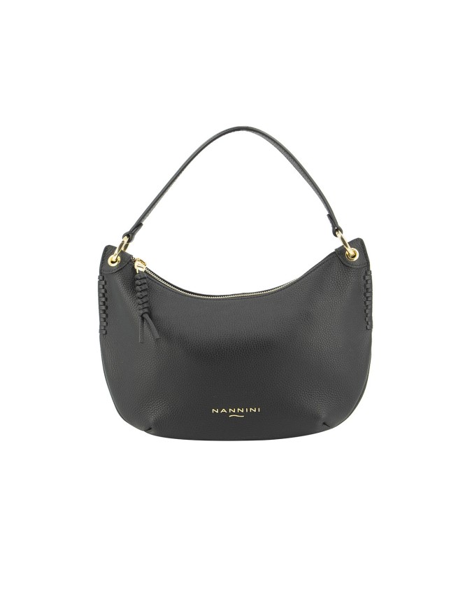  Nannini - Borsa a spalla in pelle piatta con tracolla Yara