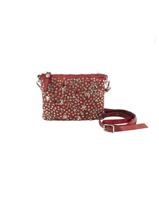 Campomaggi - Borsa a tracolla piccola in pelle con strass Afrodite