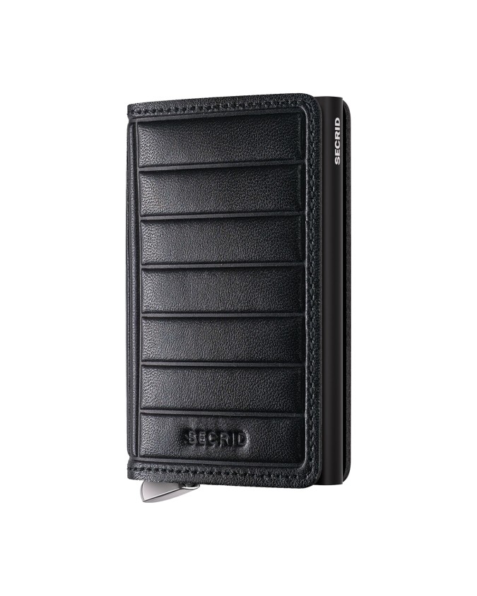 Secrid - Portafoglio in pelle e alluminio Premium Slimwallet Emboss Lines