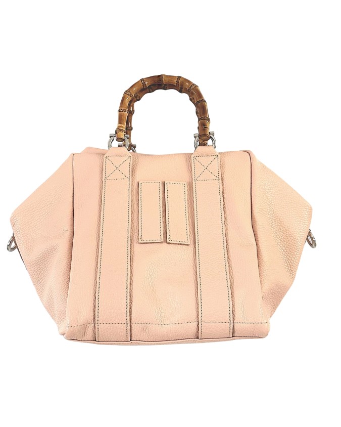  Manikomio Design – Borsa a mano in pelle con manici in bamboo