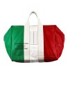 Manikomio Design - Borsa grande in pelle stampa Italian Flag Icon bag