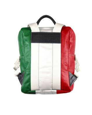 Manikomio Design - Zaino in pelle porta pc 15''  BPCK Classic italian flag