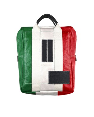Manikomio Design - Zaino in pelle porta pc 15''  BPCK Classic italian flag 2