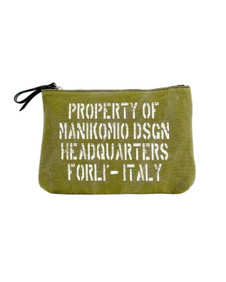 Manikomio Design - Clutch in cotone con tracolla Tg L  Olona Cotton