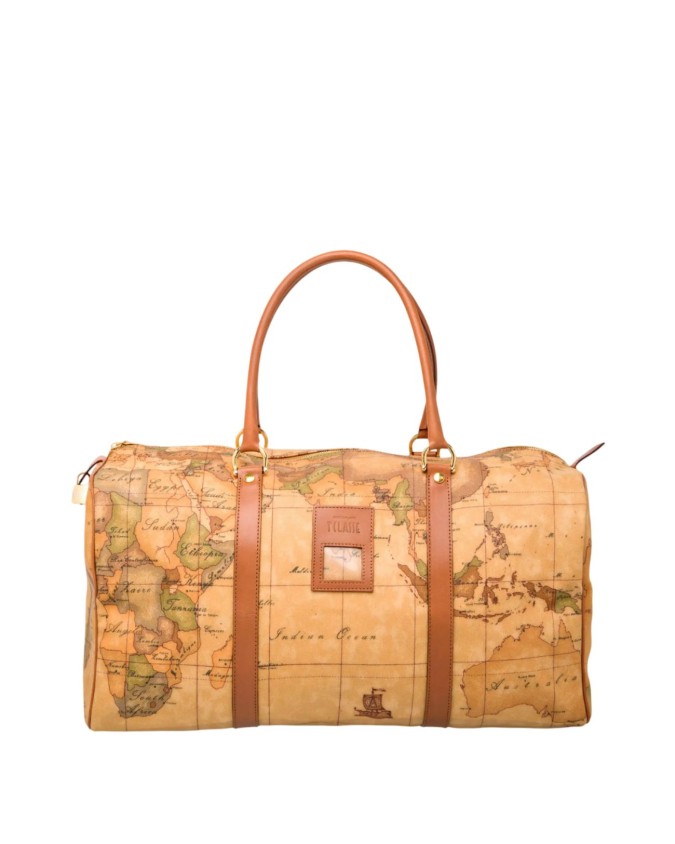 Alviero Martini Prima Classe - Borsone da viaggio Piccolo in tessuto stampato Geo Classic