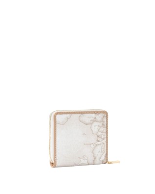 Alviero Martini Prima Classe - Portafoglio ziparound piccolo in tessuto goffrato Geo White 2