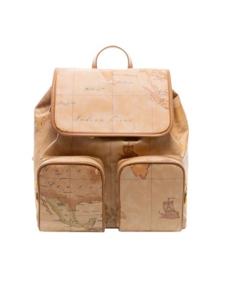 Alviero Martni Prima Classe - Zaino con patta e tasche esterne in tessuto Geo Soft