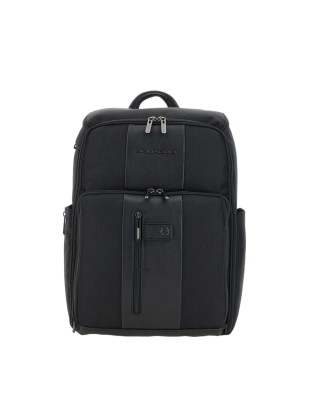  Piquadro - Zaino da viaggio porta pc 15,6" in pelle e tessuto