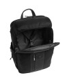 Piquadro - Brief 15.6" Laptop Travel Backpack in Leather and Fabric