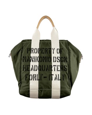 Manikomio Design - Borsa a mano con doppio manico in nylon e pelle TT FLY Nylon