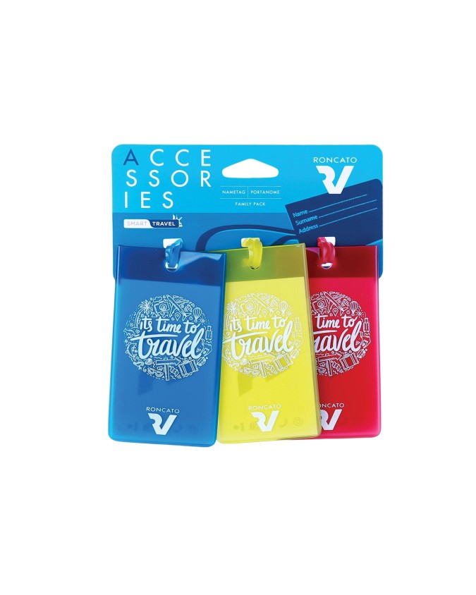 Roncato – Etichetta porta nome 3 pz multicolor Family pack