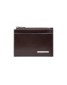Piquadro - Blue Square Leather Pouch Keychain and Credit Card Holder