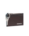 Piquadro - Blue Square Leather Pouch Keychain and Credit Card Holder