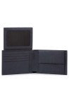 Piquadro - Black Square men's leather wallet with coin pocket