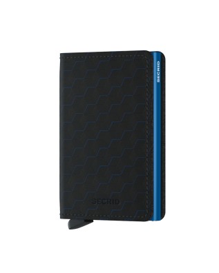 Secrid - Portafoglio sottile in pelle e alluminio motivo geometrico Slimwallet Optical