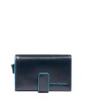 Piquadro - Blue Square Compact Leather Credit Card Holder