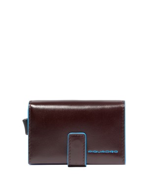  Piquadro - Porta carte di credito compatto in pelle Blue Square