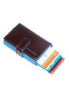 Piquadro - Blue Square Compact Leather Credit Card Holder
