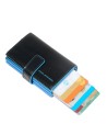Piquadro - Blue Square Compact Leather Credit Card Holder