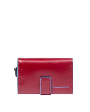  Piquadro - Porta carte di credito compatto in pelle Blue Square