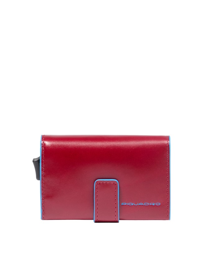 Piquadro - Porta carte di credito compatto in pelle Blue Square