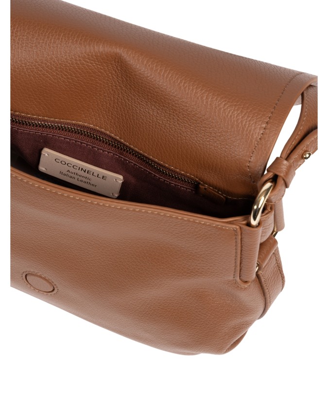  Coccinelle - Borsa a tracolla in pelle con patta Rebekka