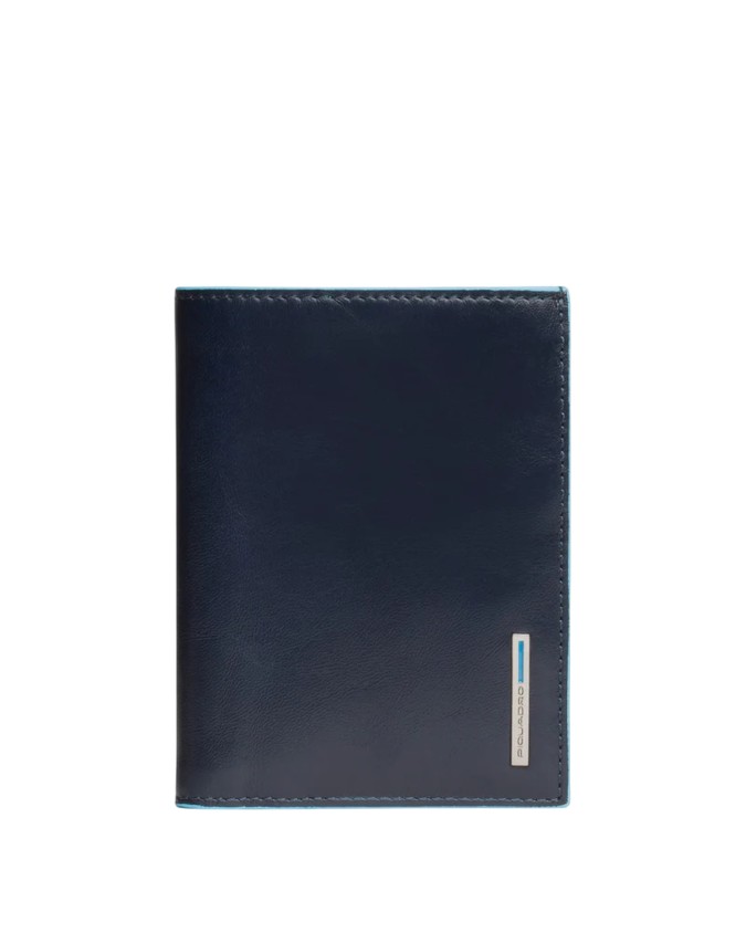 Piquadro – Portafogli uomo verticale in pelle RFID Blue Square