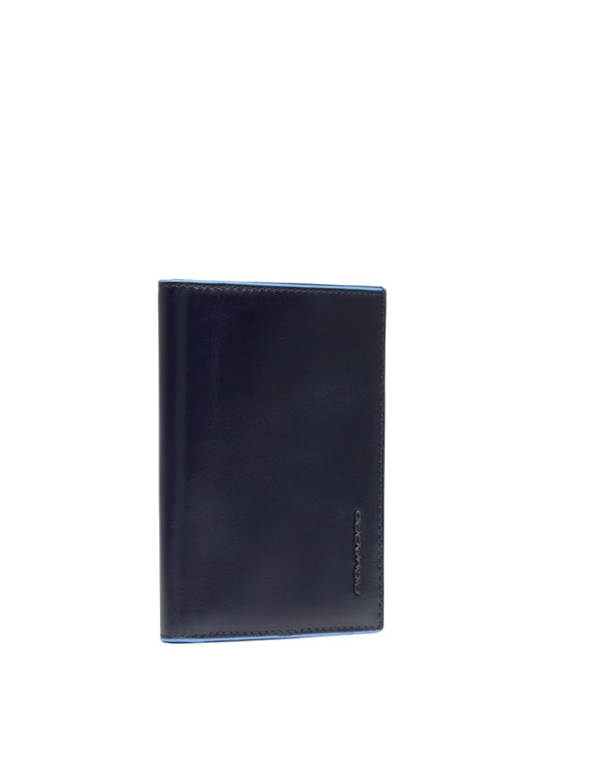  Piquadro – Portafogli uomo verticale in pelle RFID Blue Square