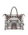 Gabs - G3 PLUS Convertible Leather Tote, Size M, with "Trip" Print