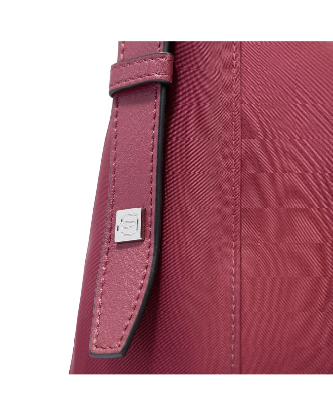  Piquadro - Borsa tracolla donna in pelle e tessuto riciclato