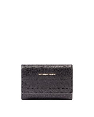  Piquadro - Portafoglio donna piccolo in pelle con patta RFID