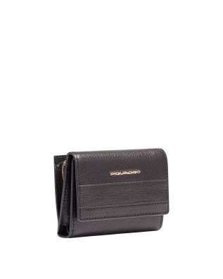  Piquadro - Portafoglio donna piccolo in pelle con patta RFID 2