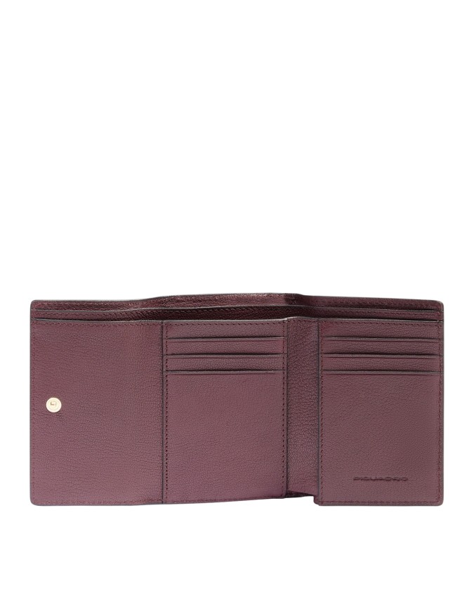  Piquadro - Portafoglio donna piccolo in pelle con patta RFID