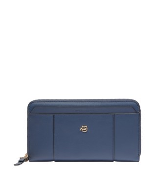 Piquadro - Portafoglio donna 4 soffietti con zip in pelle...