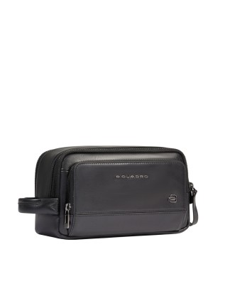  Piquadro - Beauty case in pelle con doppia zip 2
