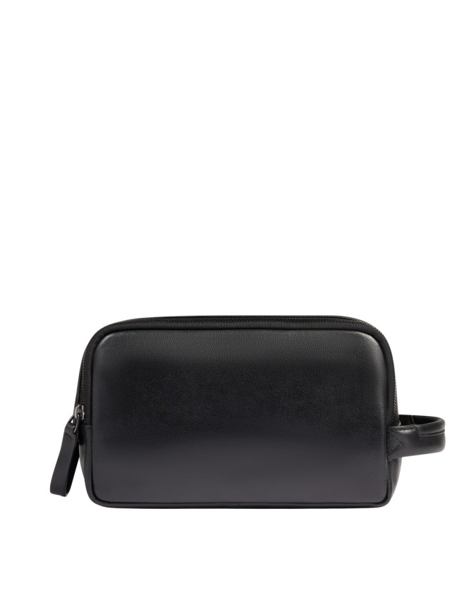 Piquadro - Leather makeup bag with a...