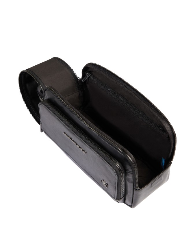 Piquadro - Leather makeup bag with a...